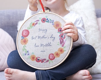Embroidery Hoop Art - Personalised Embroidery Hoop Art - Embroidery Hoop Quote - Mother&#39;s Day Gift - Mother&#39;s Day Embroidery Gift - Hoop Art