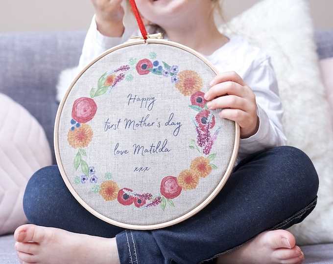 Embroidery Hoop Art - Personalised Embroidery Hoop Art - Embroidery Hoop Quote - Mother's Day Gift - Mother's Day Embroidery Gift - Hoop Art