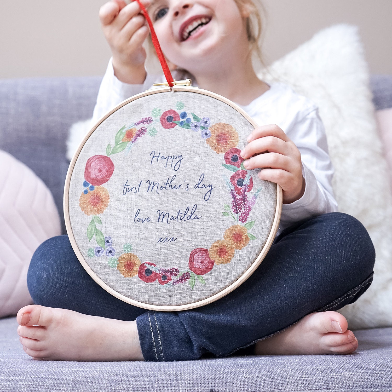 Broderie Hoop Art - Broderie Personnalisée Quote Cadeau de Fête Des Mères Broderie Art