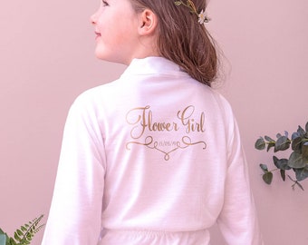 Flower Girl Robe - Personalised Flower Girl Robe - Wedding Dressing Gown - Flower Girl Dressing Gown - Be My Flower Girl - Flower Girl Gift