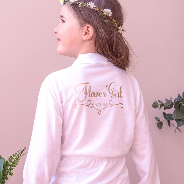 Flower Girl Robe - Personalised Flower Girl Robe - Wedding Dressing Gown - Flower Girl Dressing Gown - Be My Flower Girl - Flower Girl Gift