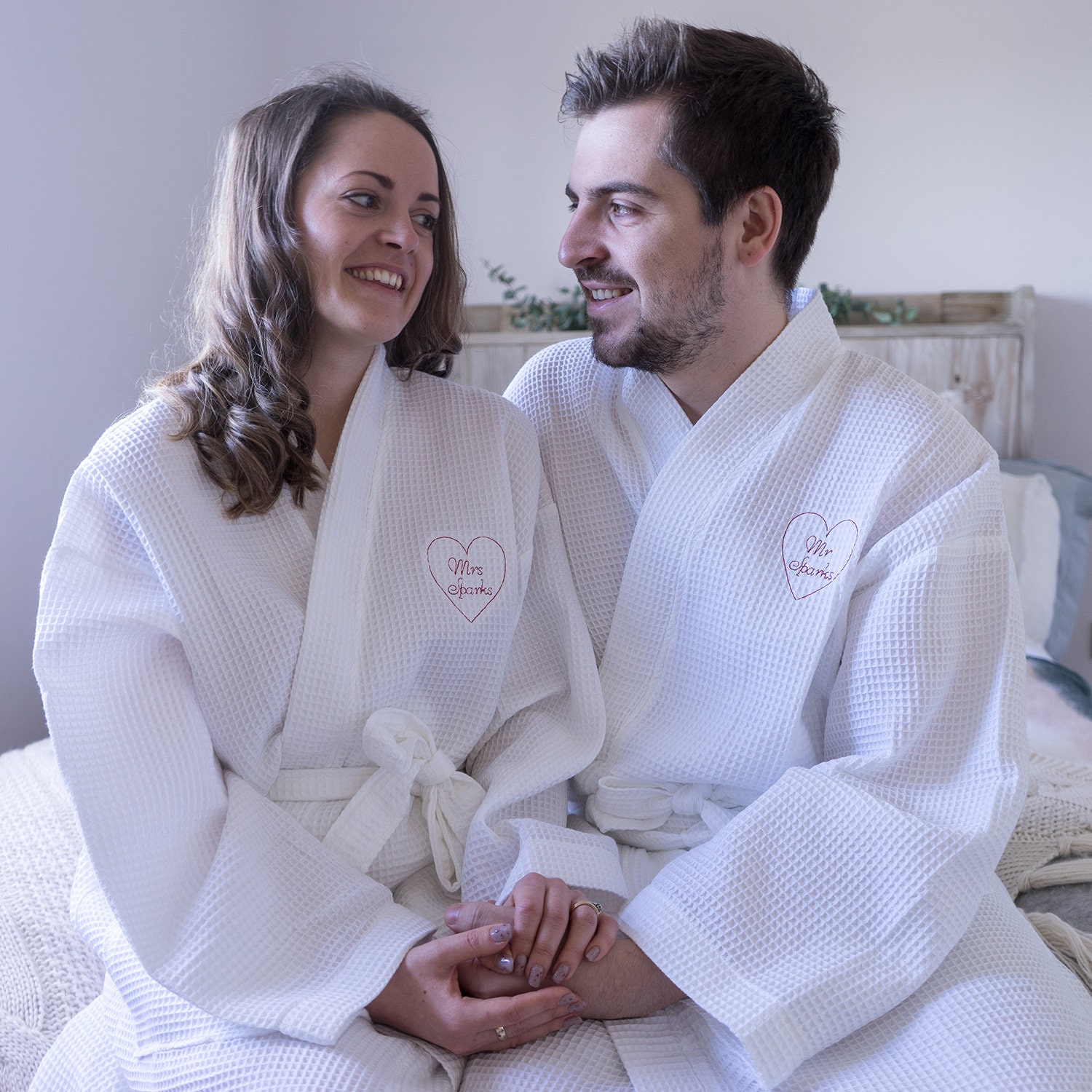 Couples Robe Couples Dressing Gown Embroidered Dressing - Etsy Singapore