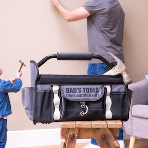 Cadeau de papa diy - Cadeau de bricolage - Cadeau de bricolage Lui- Sac à outils - Sac à outils personnalisé - Sac à outils ouvert - Cadeau de fête des pères - Sac à outils pour la fête des pères