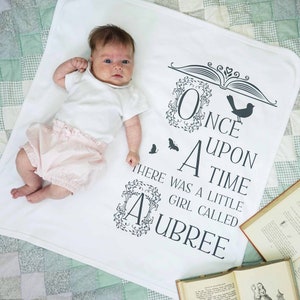 Once Upon A Time Baby Blanket Baby Blanket Fairytale Nursery Baby Blanket Baby Blanket Personalised Book Theme Baby Shower image 2