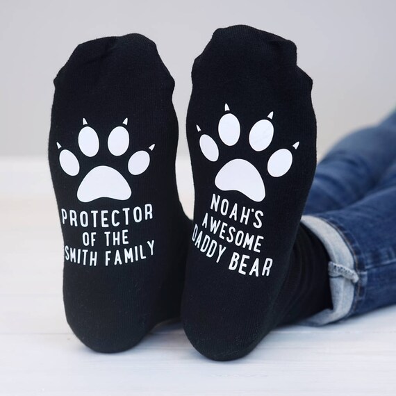 Daddy Bear Daddy Bear Paw Socks Personalised Daddy Socks Father's