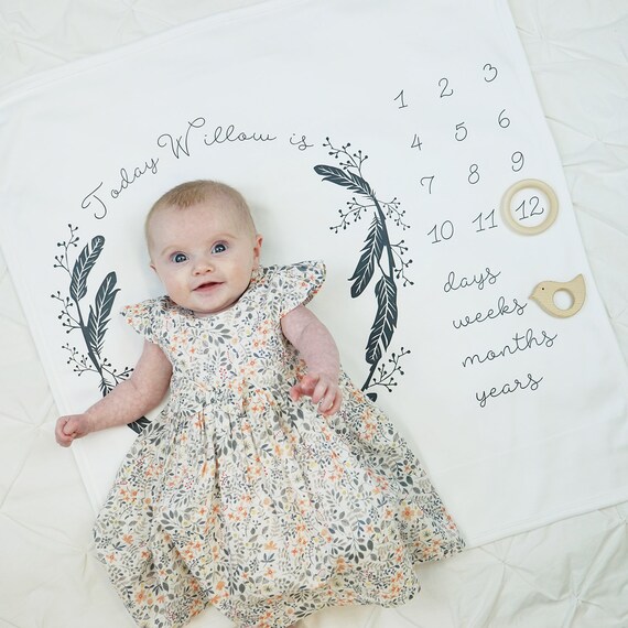 Baby Age Blanket Baby Milestone Blanket Baby Blanket New Baby