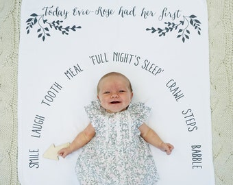 Baby Milestone Blanket - Milestone Blanket- Baby's First Blanket - Baby Shower Gift  - My First Blanket - Baby's First Milestones Blanket