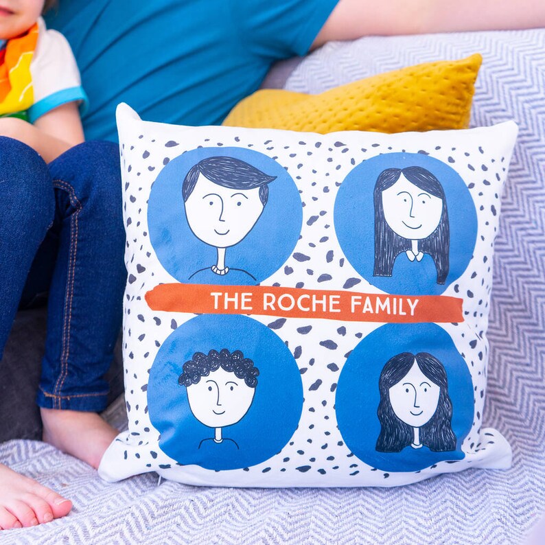 Personalised Family Cushion Personalized Cushion Family Etsy