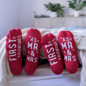 First Valentines as Husband and Wife Gift - First Valentines as Mr and Mrs - First Valentines Day Married - First Valentines Socks