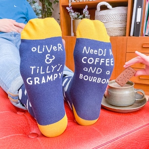 Gepersonaliseerde sokken opa - Vaderdagcadeau voor opa - Gepersonaliseerde opa-sokken - Vaderdagsokken - Cadeaus voor opa