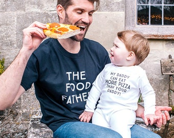 Daddy and me t-shirt set - daddy and baby matching set t-shirt - food father t-shirt set - food gift - gift for foodie