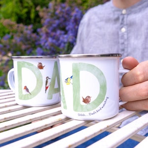 Bird Watching Mug - Gifts for Bird Lovers - Bird Watcher Gifts - Personalised Bird Mug - Enamel Mug - Bird Themed Gifts