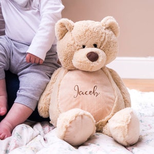 Personalised Teddy Bear Teddy Soft Toy Teddy Bear Baby Shower Gifts Gifts for Kids Embroidered Bear Personalised Soft Toy image 2