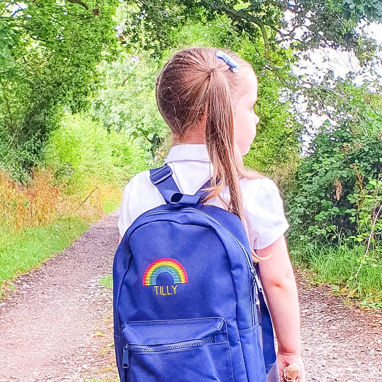 Rainbow Backpack Rainbow Kids Bag Personalised Backpack Etsy