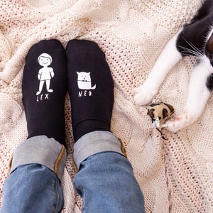 Personalised Pet Socks Socks From The Cat Gifts For Cat Lovers Cat Sitter Gifts Pet Sitter Gifts Custom Socks Personalized Socks imagem 1