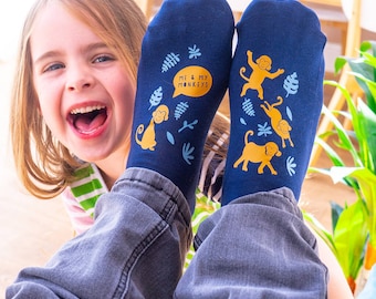 Monkey Socks - Personalised Family Socks - Personalized Socks - Fathers Day Gifts - Personalised Socks - Monkey Gifts - Socks for Dad