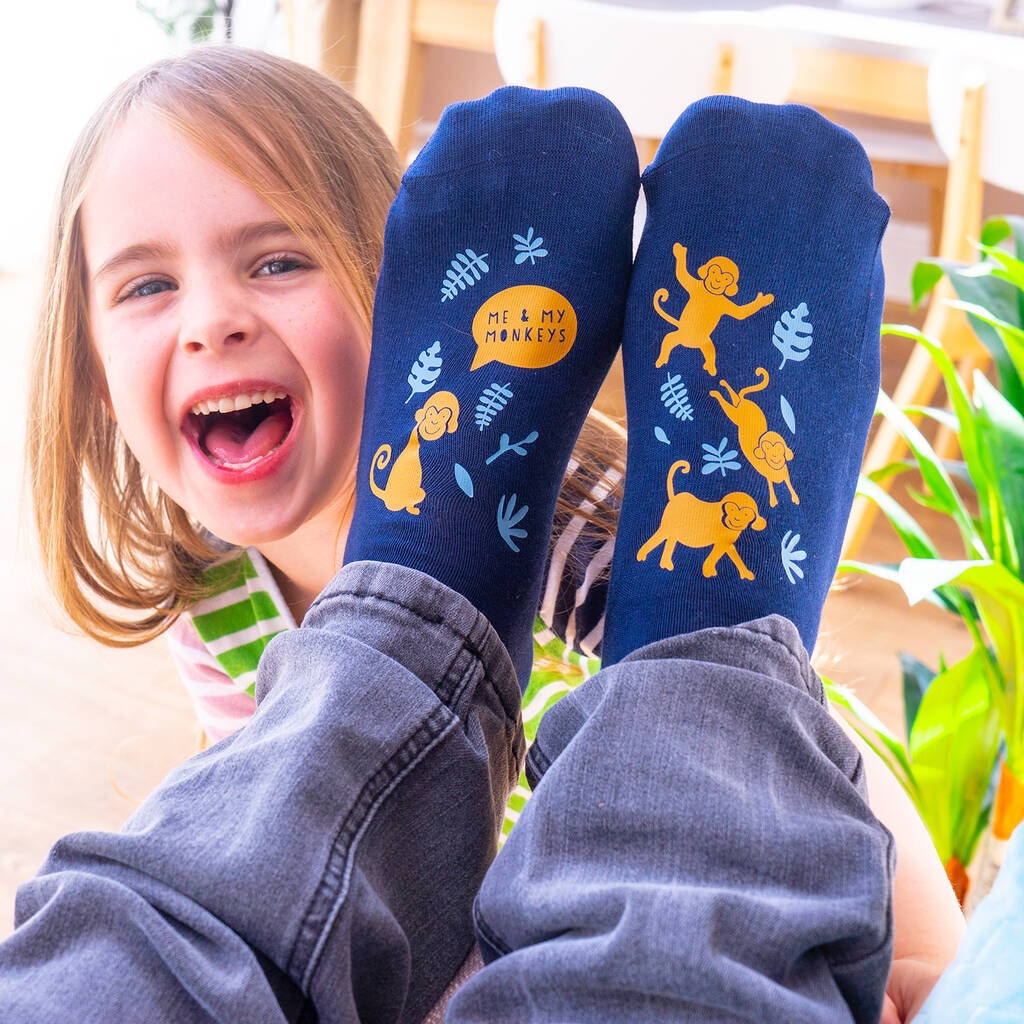 Monkey Socks Personalised Family Socks 
