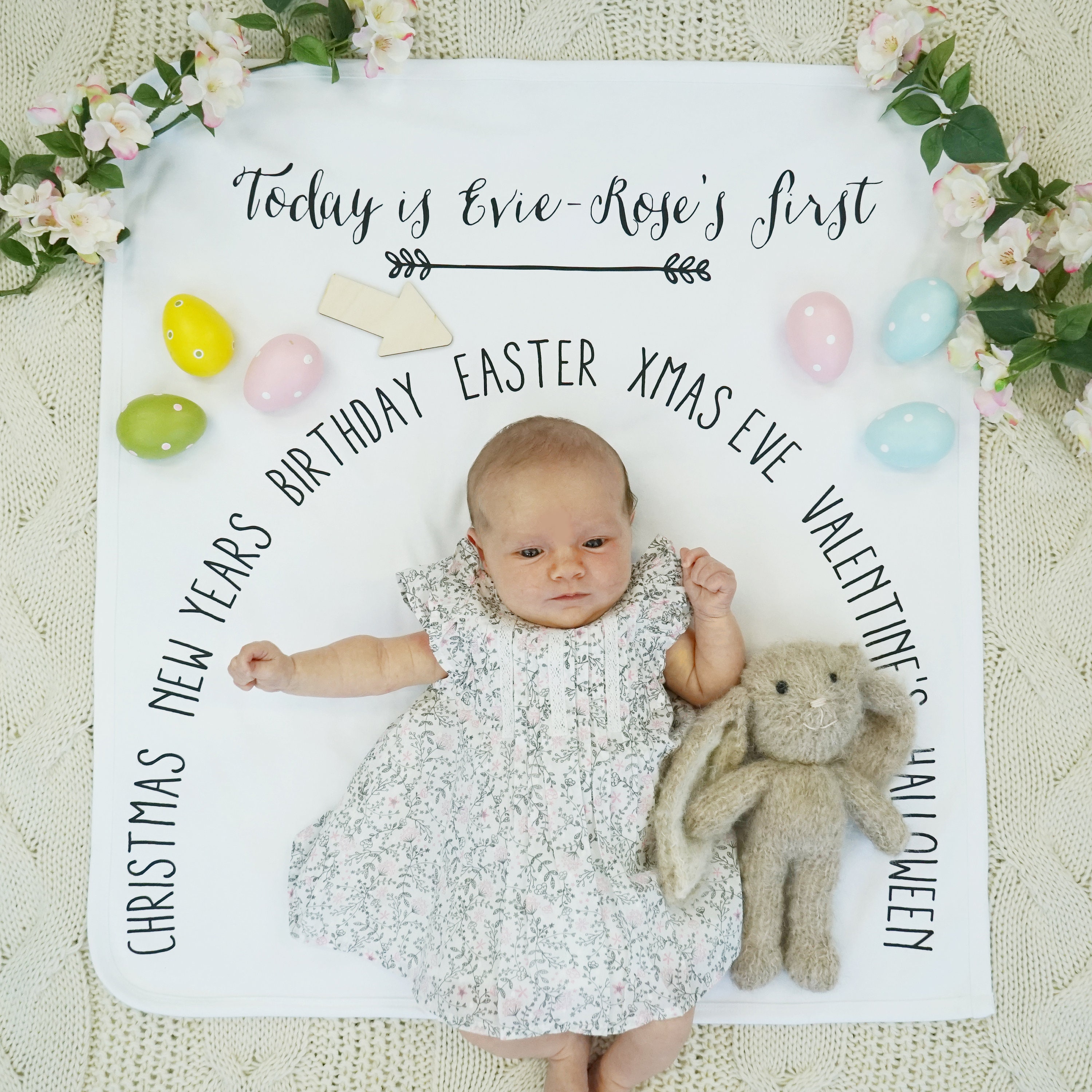 Baby Milestone Blanket First Christmas Seasons Baby Milestones