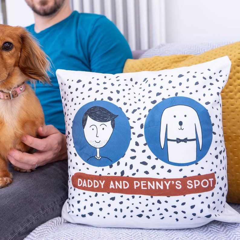 Personalised Pet Pillow Me and My Pet Pet Portrait Cushion Personalised Cushion Custom Pet Cushion Personalized Pet Pillow image 1