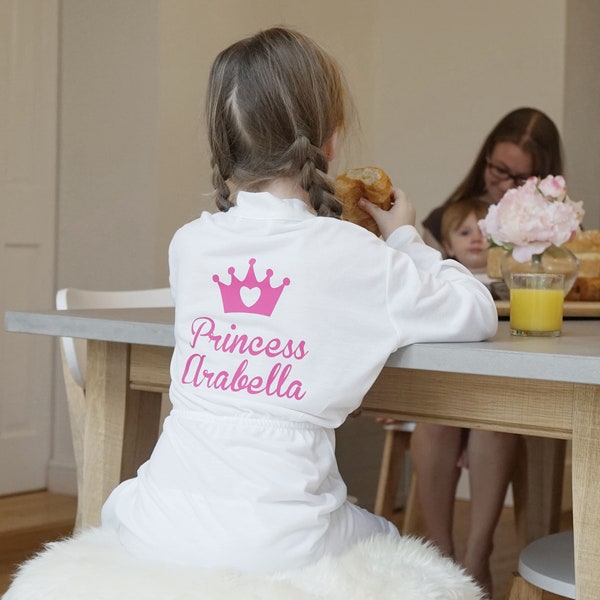 Kids Princess Dressing Gown - Children's Princess Robe - Kids Princess Robe - Children's Princess Dressing Gown - Personalised Girls Gift