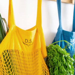 Organic String Shopping Bag - Reusable Grocery Bag - Personalised Shopper Bag - Eco Friendly Bag - Mesh Net Shopping Bag - Market Bag
