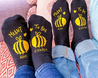 Bee Socks - Valentines Day Socks - Personalised Valentines Gift - Bee Gifts - Cute Socks - Couples Socks - Personalized Socks Gift