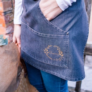 Denim Garden Apron - Personalised Denim Apron - Personalized Gardening Apron - Custom Apron - Denim Waist Apron - Gardening Gifts