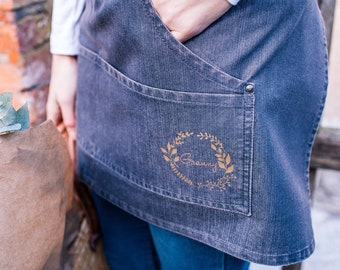 Denim Garten Schürze - Personalisierte Denim Schürze - Personalisierte Gartenschürze - Benutzerdefinierte Schürze - Denim Taille Schürze - Garten Geschenke