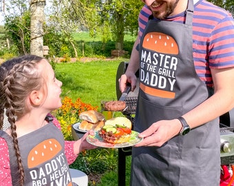 Family Barbecue Aprons - Matching Family Apron Set - Barbecue Aprons - Personalised Apron Set - BBQ Aprons - Personalized BBQ Apron