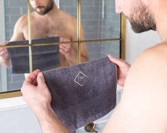 Men's Grooming Gift - Personalised Washcloth - Monogram Washcloth - Initial Washcloth - Men's Washcloth  - Monogram Flannel - Father's Day