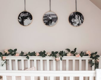 Pregnancy Gift - Nursery Artwork - Embroidery Hoop - Photo Gift - Gifts for New Parents - Photo Keepsake - Mother's Day Gift - New Baby Gift