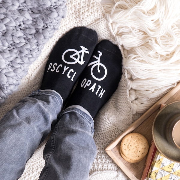 Radsport Geschenk - Radsport Geschenk für Männer - Radsport Geschenk für Frauen - Radsport Socken - Becher und Socken Geschenk - Radsport Becher - Radsport Fan - Pscyclopath