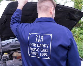 Personalised Overalls- Personalised Coveralls- Mechanic Gift- DIY Gift- DIY Gift for Him- DIY Overalls - Mechanic Overall- Father's Day Gift