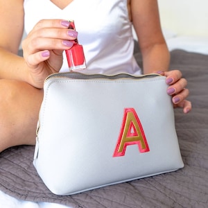 Initial Make Up Bag - Personalised Cosmetic Bag - Personalized Make Up Case - Initial Gift - Beauty Gift for Her - Personalised Toiletry Bag