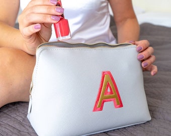 Initial Make Up Bag - Personalised Cosmetic Bag - Personalized Make Up Case - Initial Gift - Beauty Gift for Her - Personalised Toiletry Bag