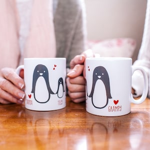 Penguin Family Mug - Penguin Family Mug Gift - Grandparents Gift - Gift From Grandkids - Gift From Child - Nanny Gift - Grandfather Gift