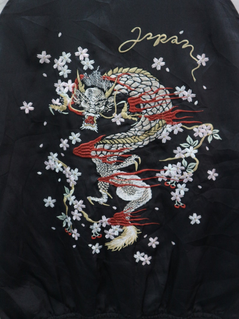 Vintage Sukajan Japanese Embroidery Dragon Souvenir Jacket & | Etsy