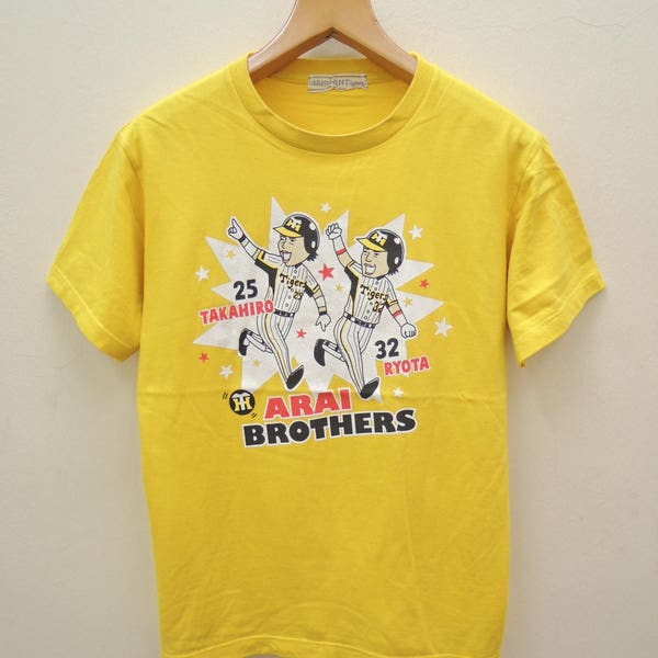 Vintage Hanshin Tigers Arai Brothers Baseball Shirt Sport Hip Hop Clothing MLB Top Tee