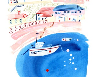 All the buoys - Cornish seaside print