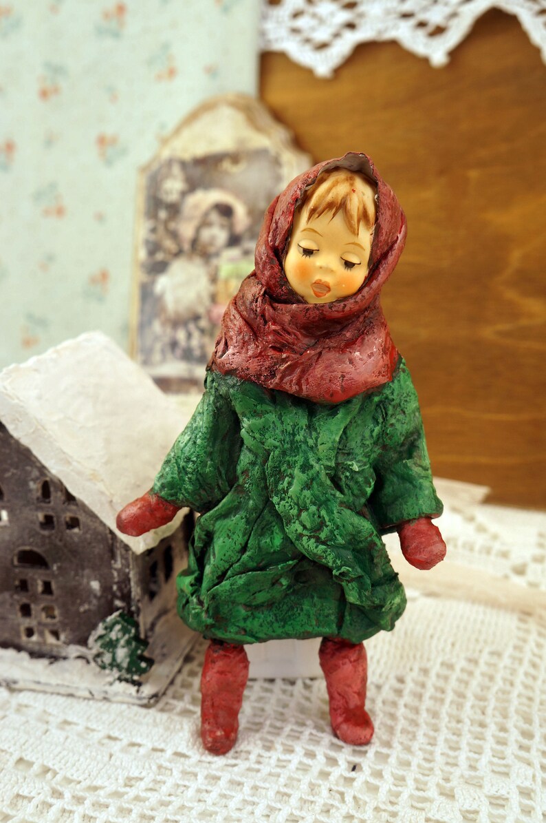 Cotton Batting Christmas Ornament Spun Cotton Vintage Style Etsy