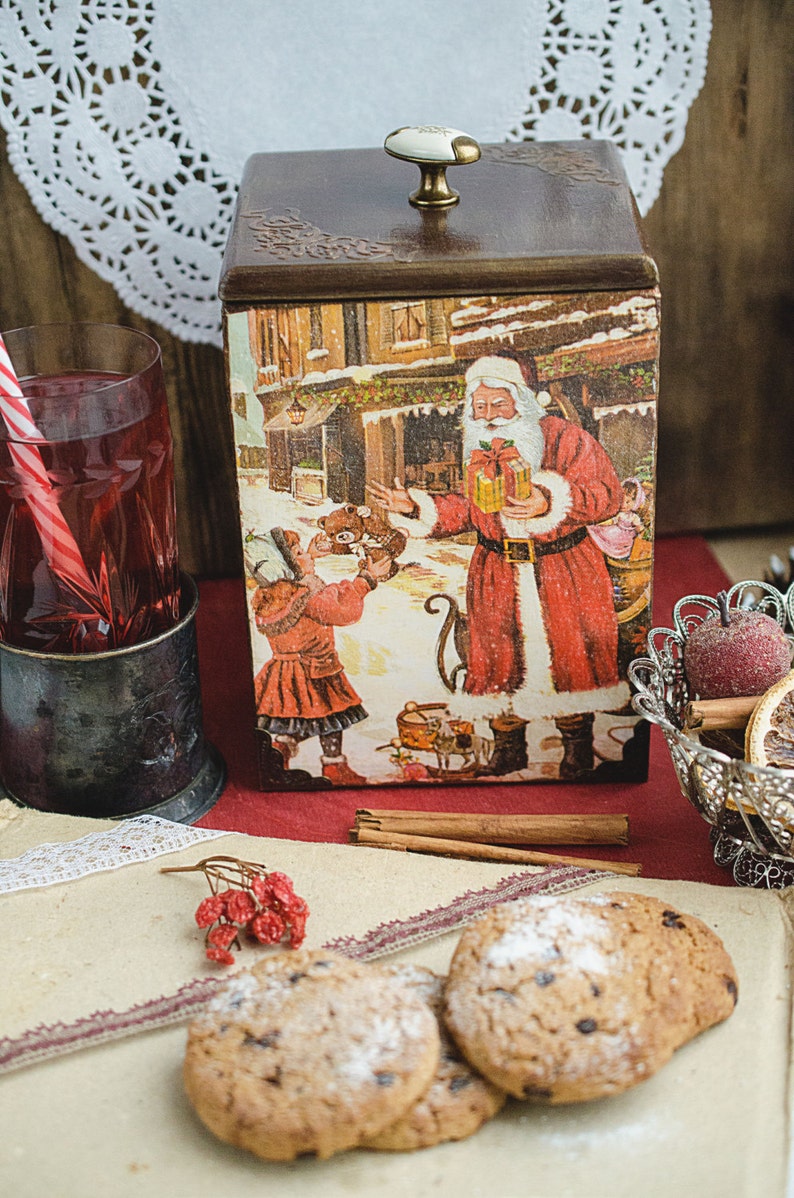 Christmas Decoupage Box Christmas Gift Box Handmade Christmas Etsy