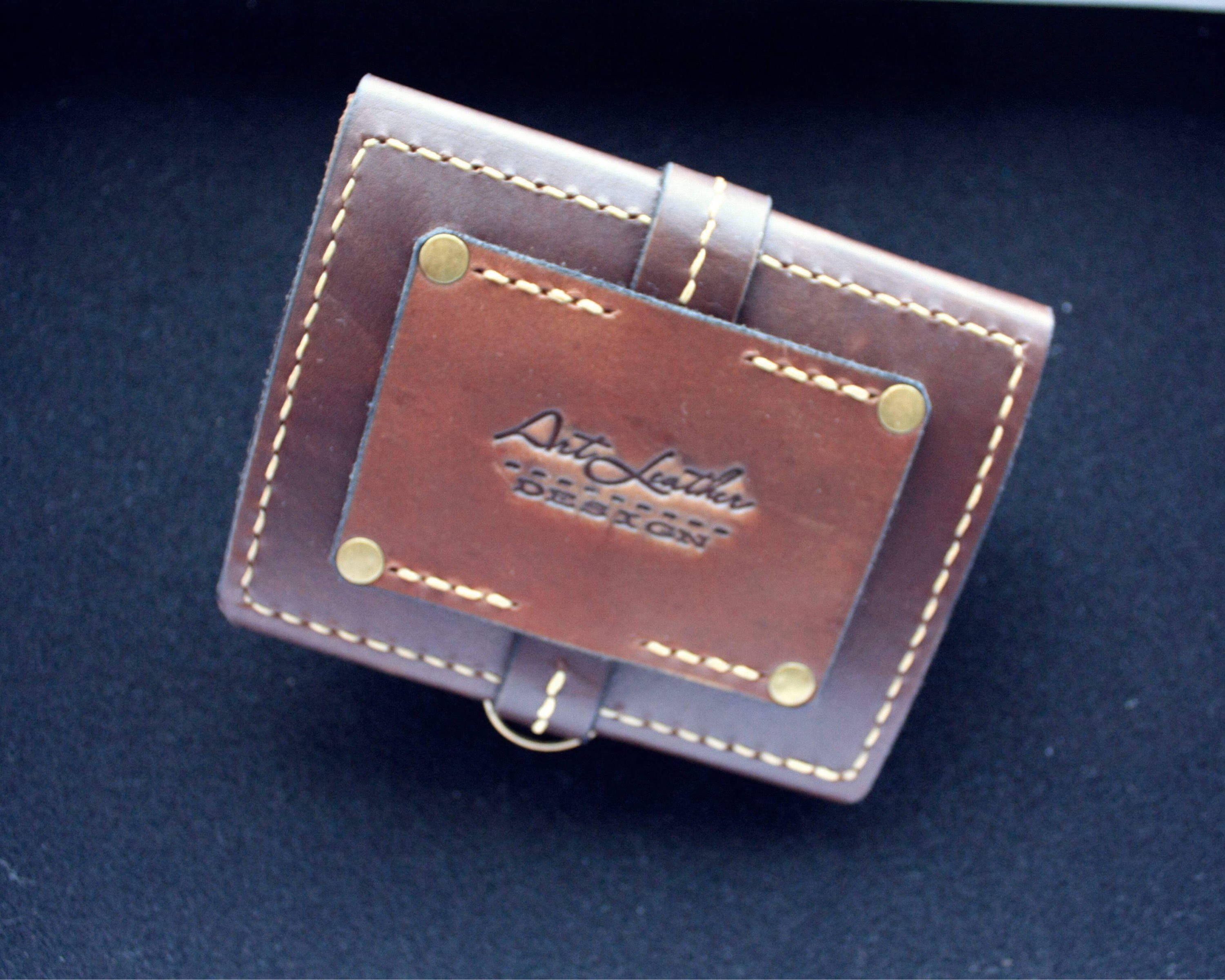 Leather purse on the belt mens leather wallet Etsy