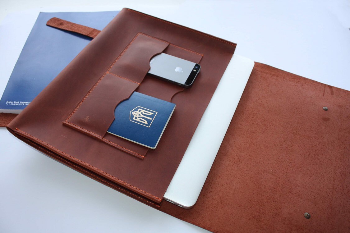 Vintage Leather Folder For Documents Genuine Leather Etsy