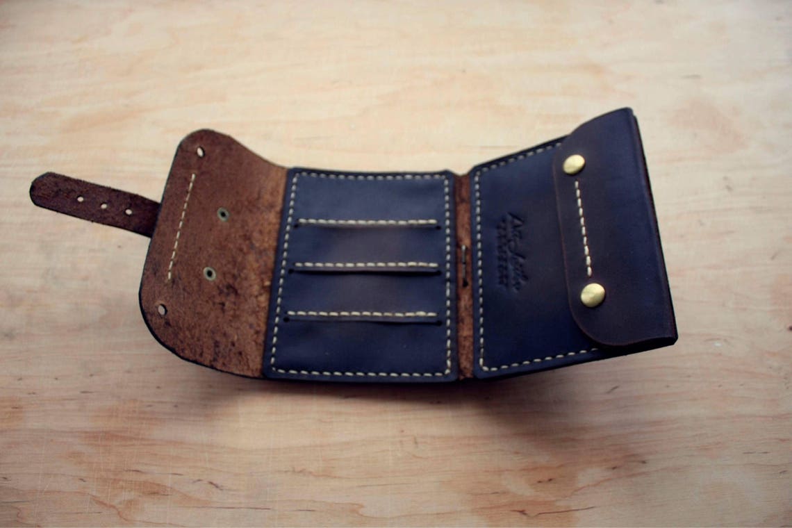 Leather purse on the belt mens leather wallet Etsy