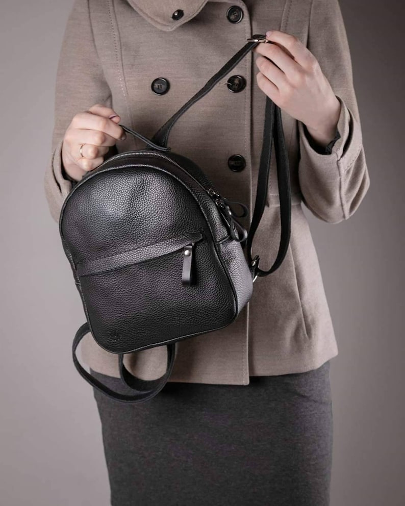 Small Leather Backpack Women Leather Mini Backpack Leather Etsy