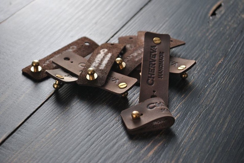 Handmade Leather tags personalized leather labels knitting Etsy