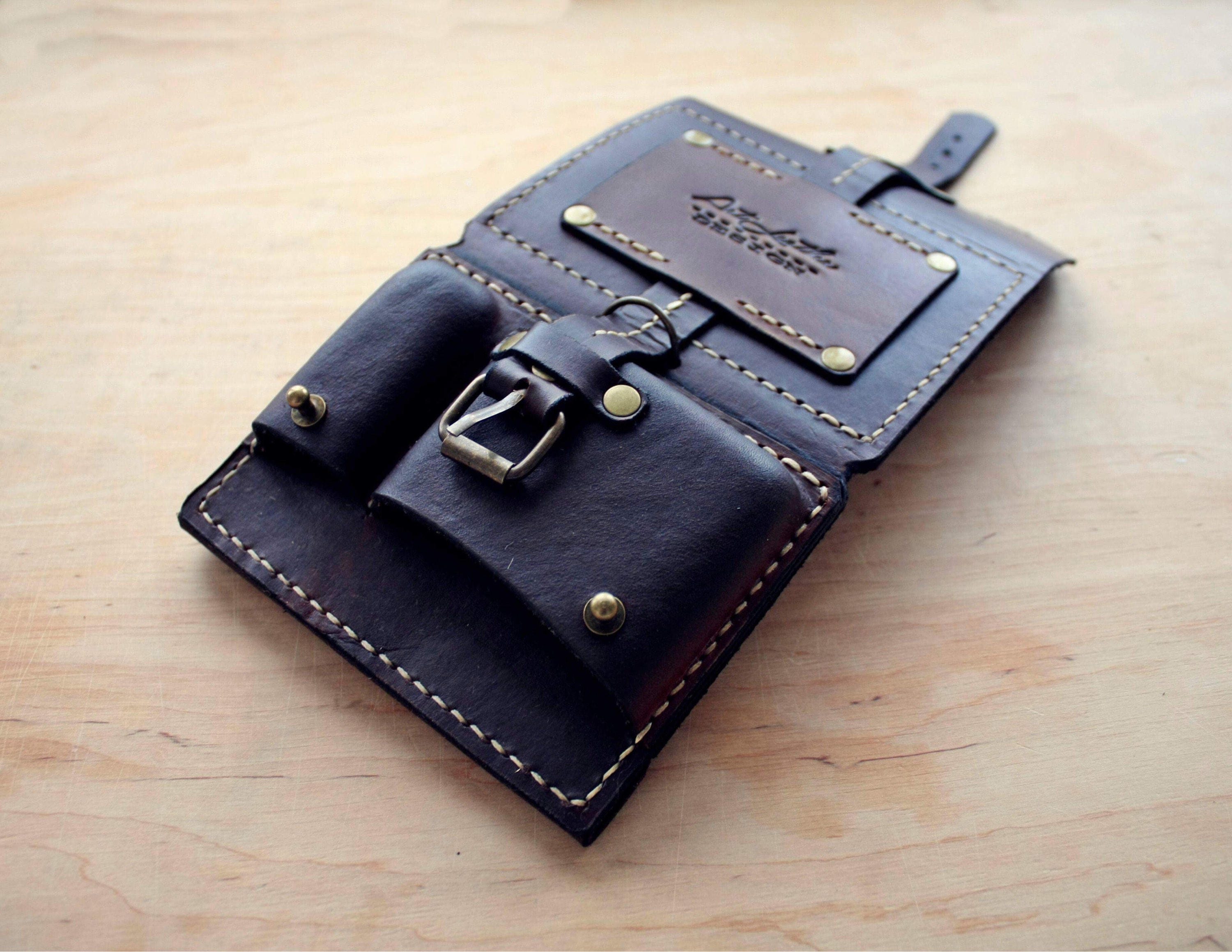 Leather purse on the belt mens leather wallet Etsy