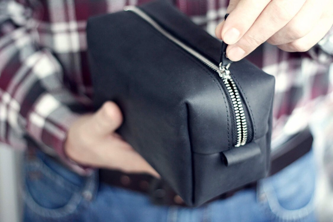 Mens toiletry bag Leather shaving kit Personalized dopp kit Etsy