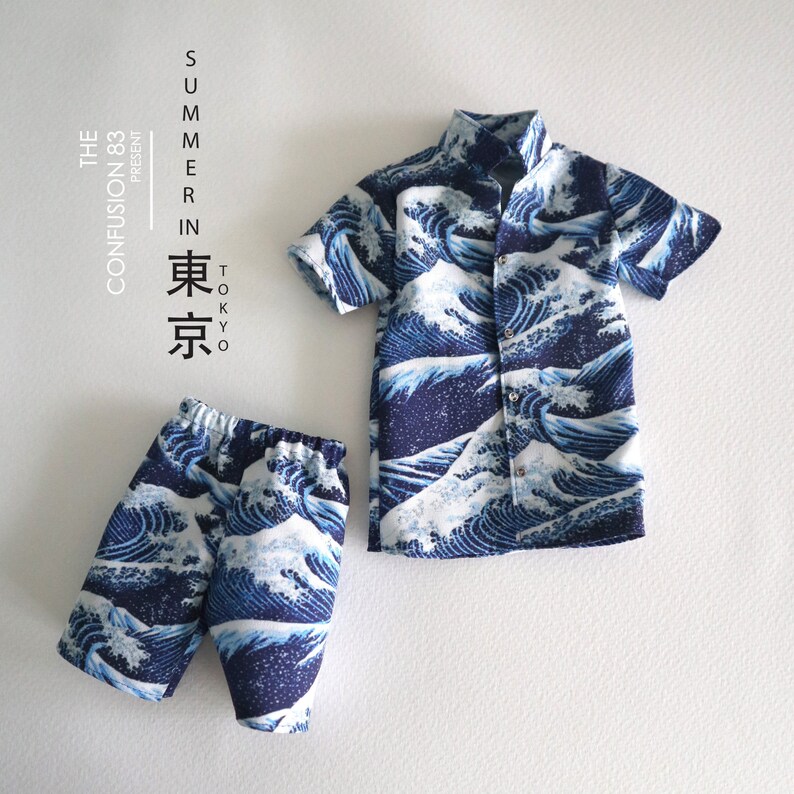 Miniature of Hawaii shirt pants JAPANESE SEA WAVE for Fashion Royalty,Ken image 8