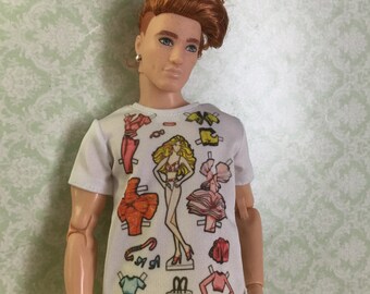 miniatuur van Moschino t-shirt (Paper Doll) voor Fashion Royalty, Ken